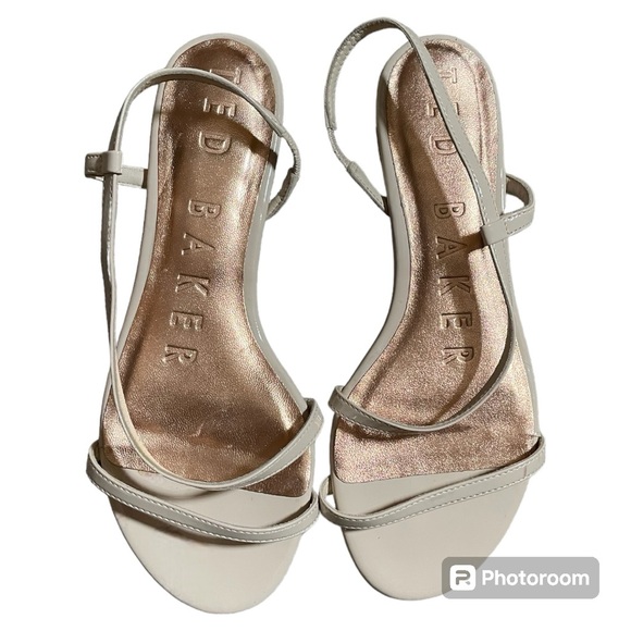 NWT Ted Baker London Nude Pepell Slingback Leather Sandals Size 7.5 Size 38 EU - Picture 3 of 9